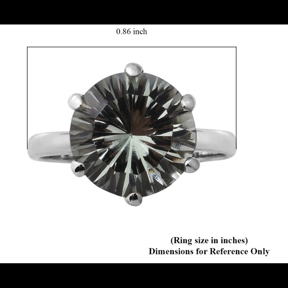 5.70 ctw Montezuma Prasiolite Concave Cut Ring - Picture 2 of 7